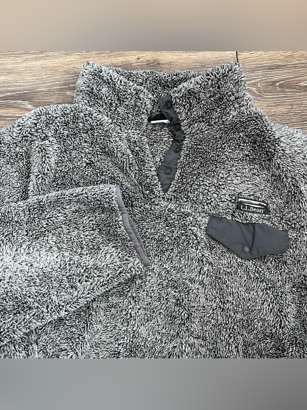 L.L. Bean Grey Snap Fleece Womens 1X